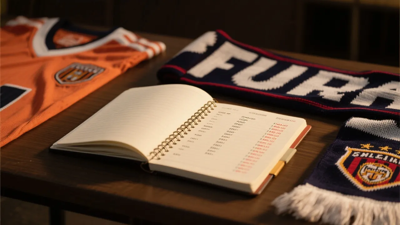 桌面上摆放球衣与纪念品，旁边是打开的笔记本展示球员数据